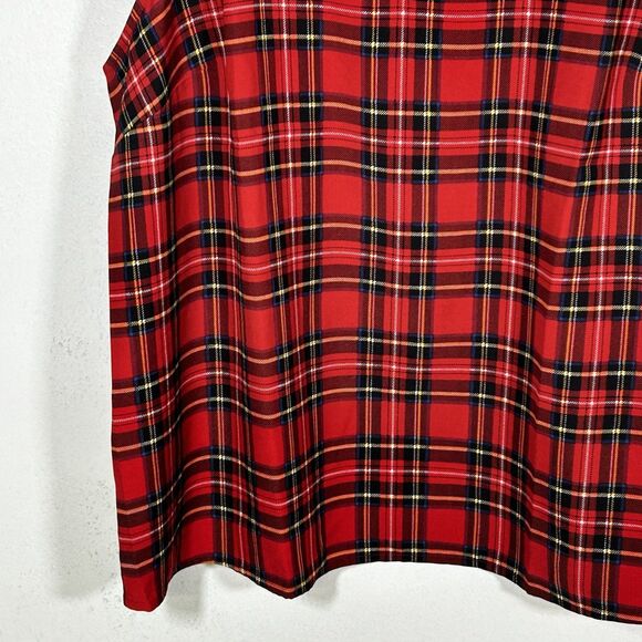 J.Crew Tartan Plaid Sleeveless Blouse Top Size XL V-Neck Factory Holidays Preppy - Picture 4 of 8